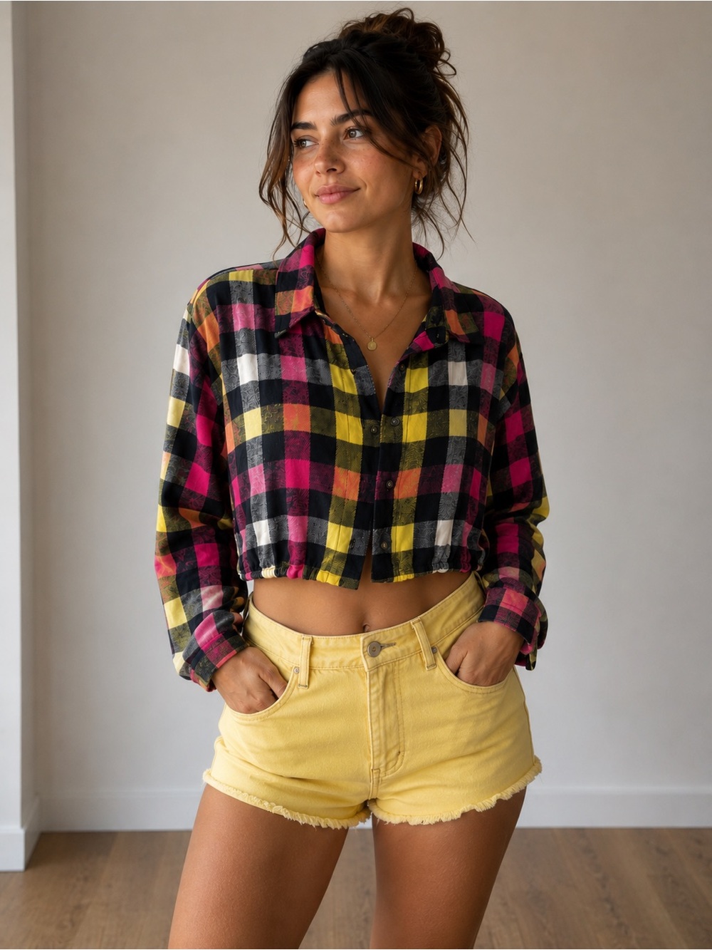 Multicolor Plaid Top